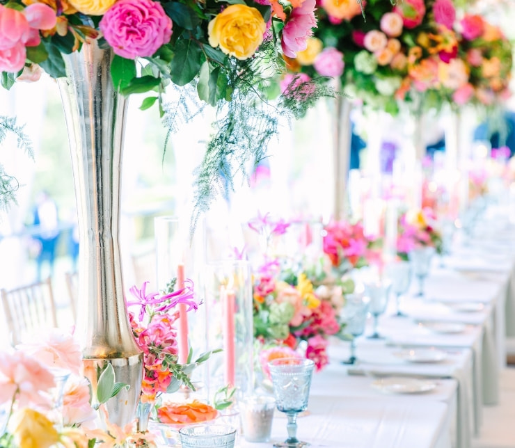 wedding events_set2_photo3 Beautiful table and flower arrangement at Kilburn Mill