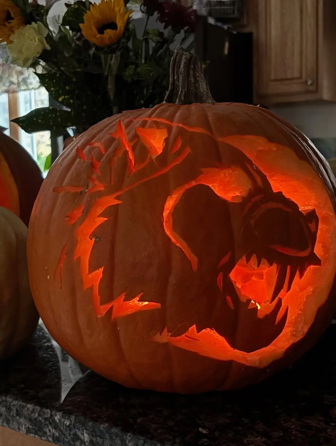 Kids carving pumpkins